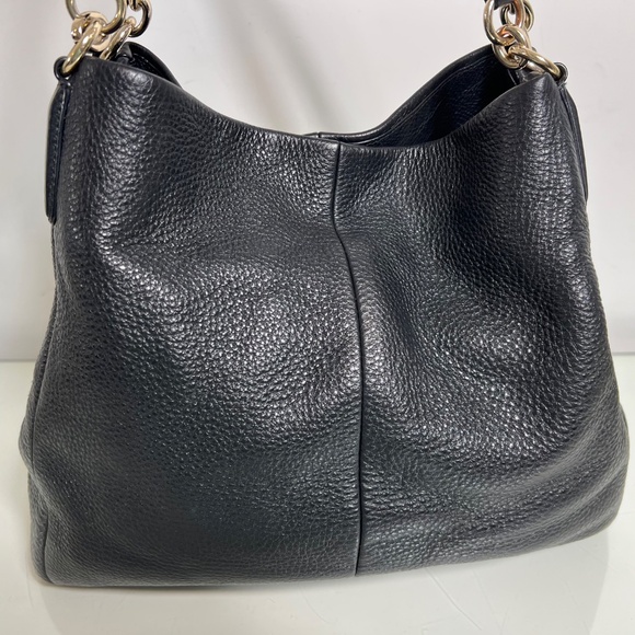 Coach Black Pebble Leather Purse Madison Phoebe Shoulder Bag Large #26224 - Picture 4 of 16